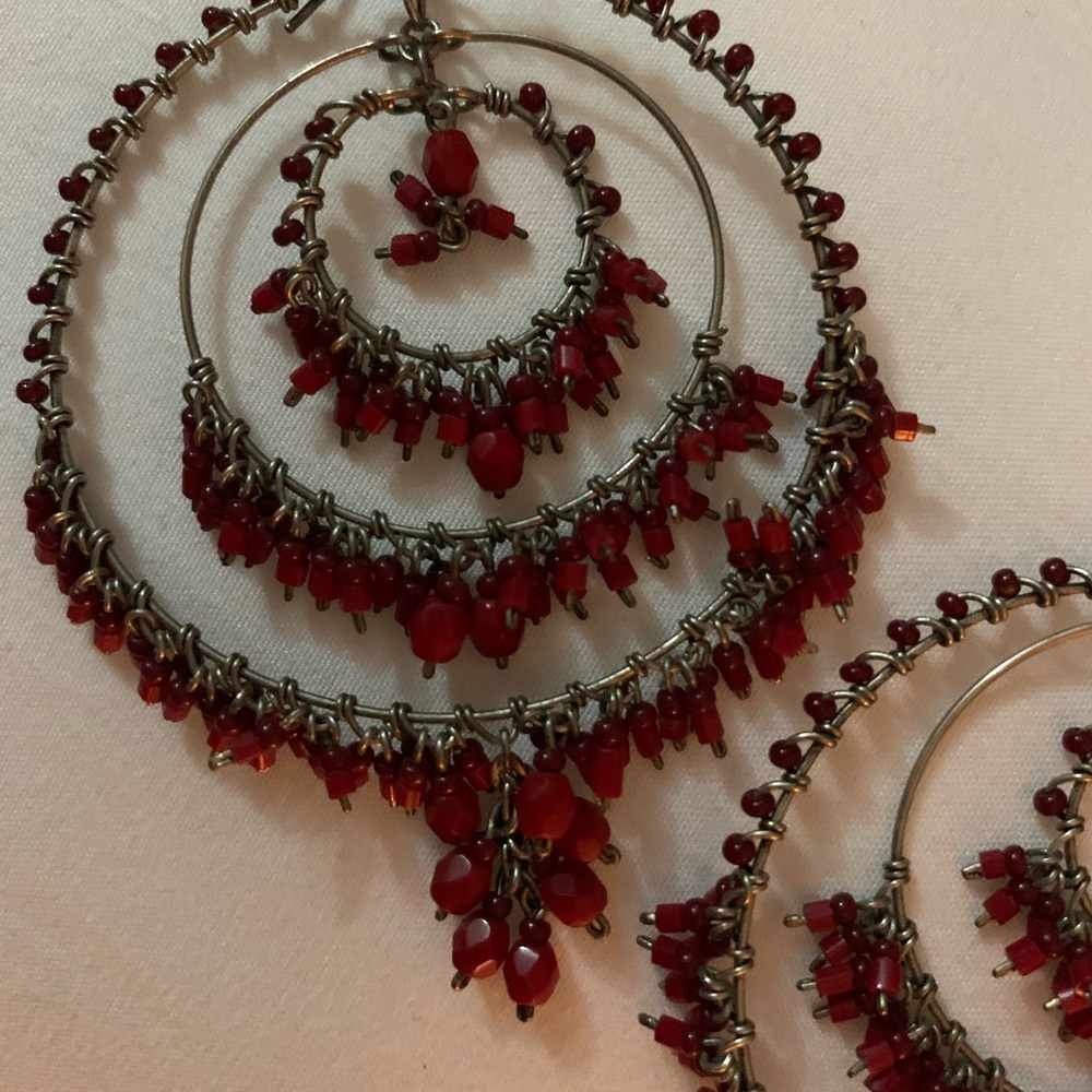 SPECTACULAR RED BOHO EARRINGS ❤️!